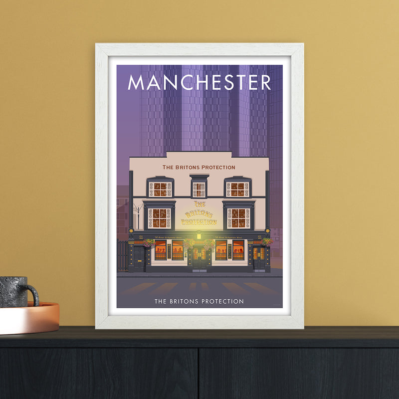 Manchester Britons Protection Art Print by Stephen Millership A3 Oak Frame
