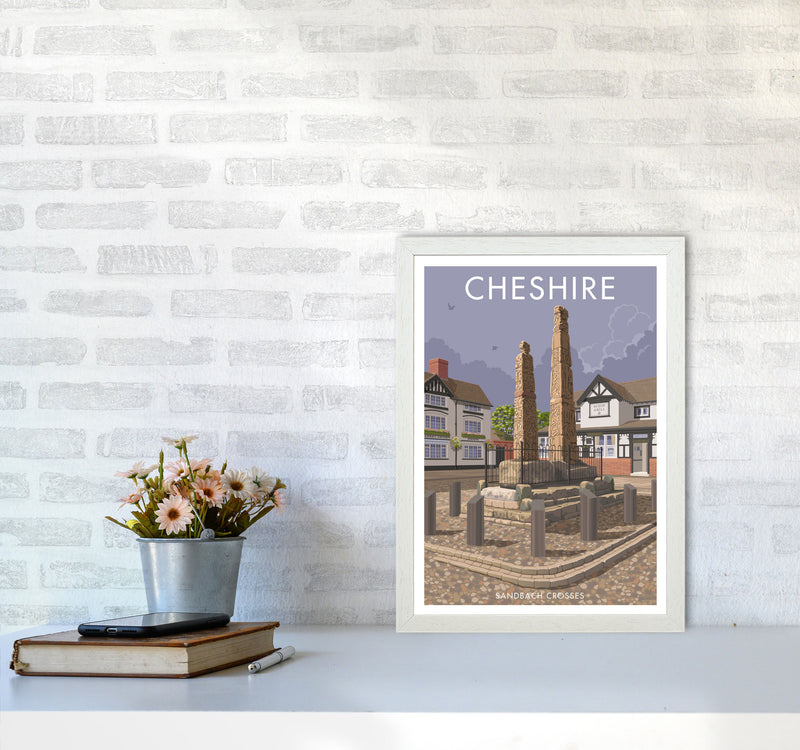 Cheshire Sandbach Travel Art Print by Stephen Millership A3 Oak Frame