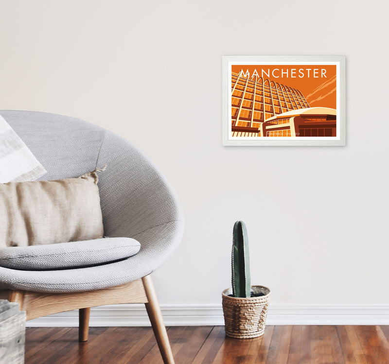 Manchester by Stephen Millership A3 Oak Frame