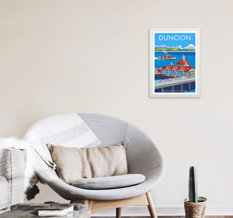 Dunoon Pier Framed Digital Art Print by Stephen Millership A3 Oak Frame