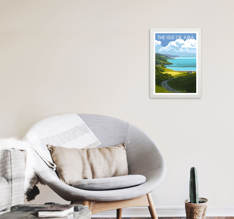 The Isle of Jura Art Print by Stephen Millership A3 Oak Frame