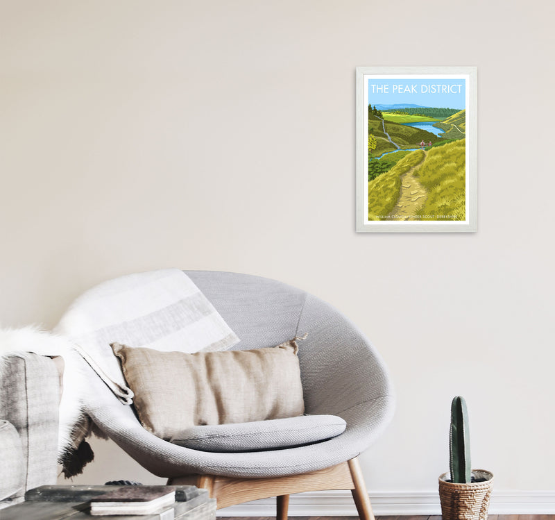The Peak District Framed Digital Art Print by Stephen Millership A3 Oak Frame