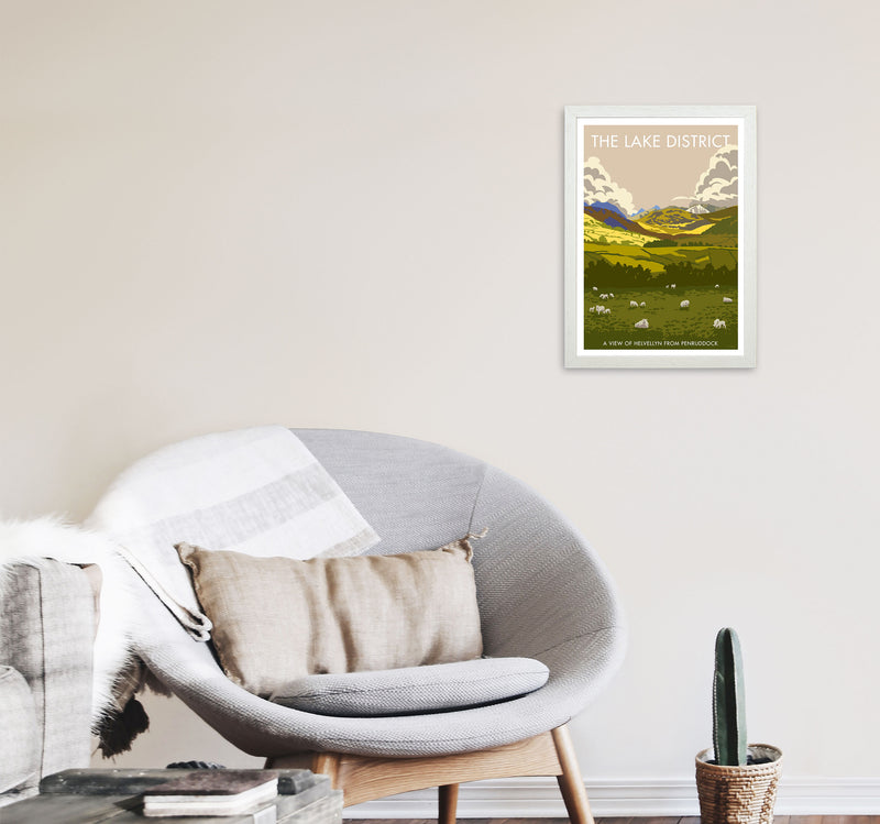 The Lake District Framed Digital Art Print by Stephen Millership A3 Oak Frame