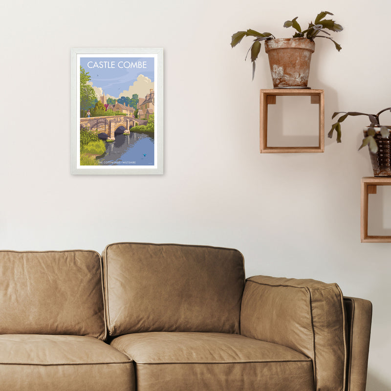 Wiltshire Castle Combe Art Print by Stephen Millership A3 Oak Frame