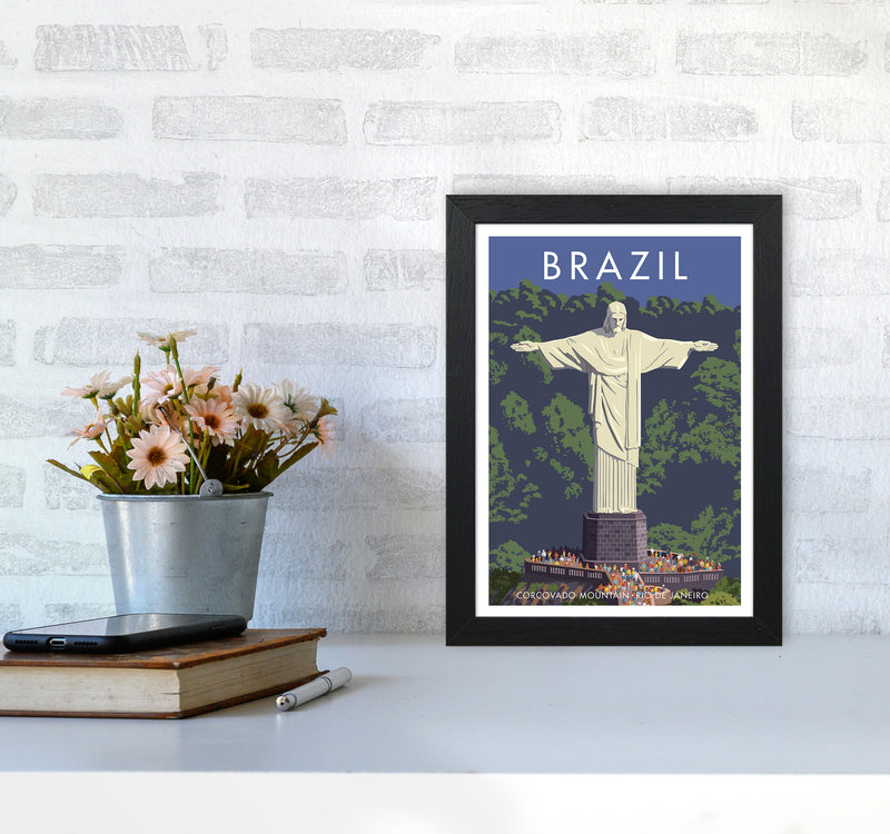 Brazil Travel Art Print By Stephen Millership A4 White Frame