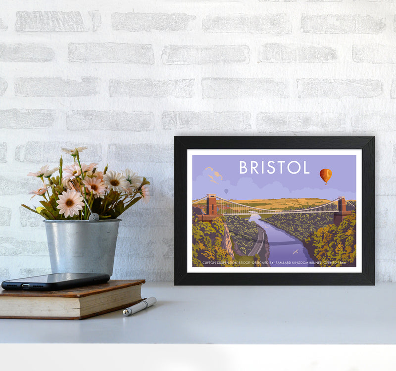 Bristol Clifton Travel Art Print By Stephen Millership A4 White Frame