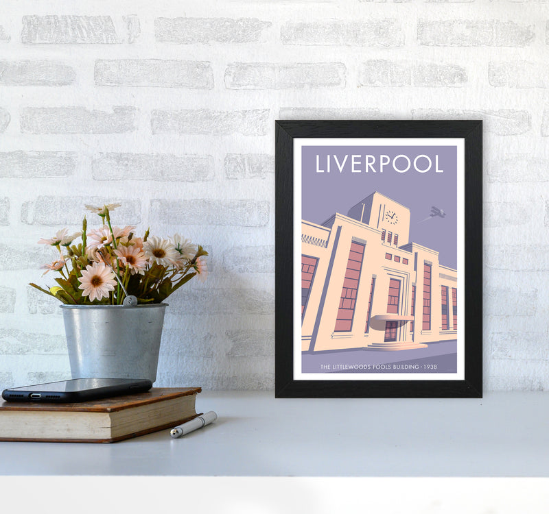 Liverpool Littlewoods Travel Art Print By Stephen Millership A4 White Frame