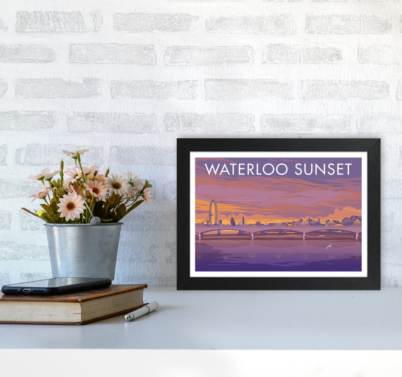London Waterloo Travel Art Print By Stephen Millership A4 White Frame