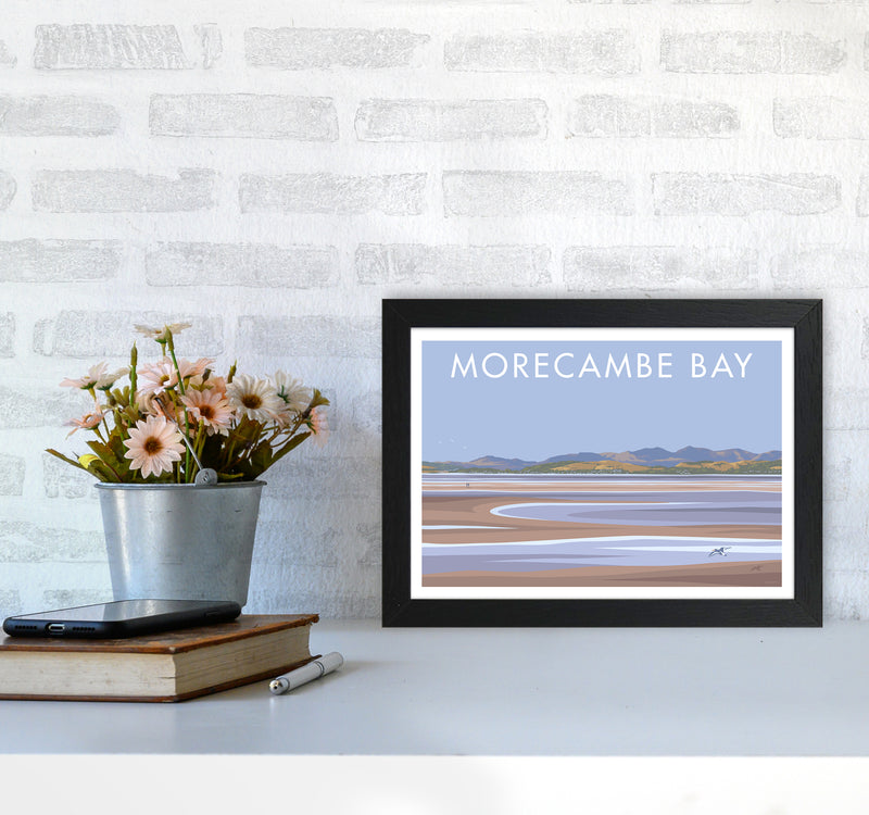 Morecambe Bay Travel Art Print By Stephen Millership A4 White Frame