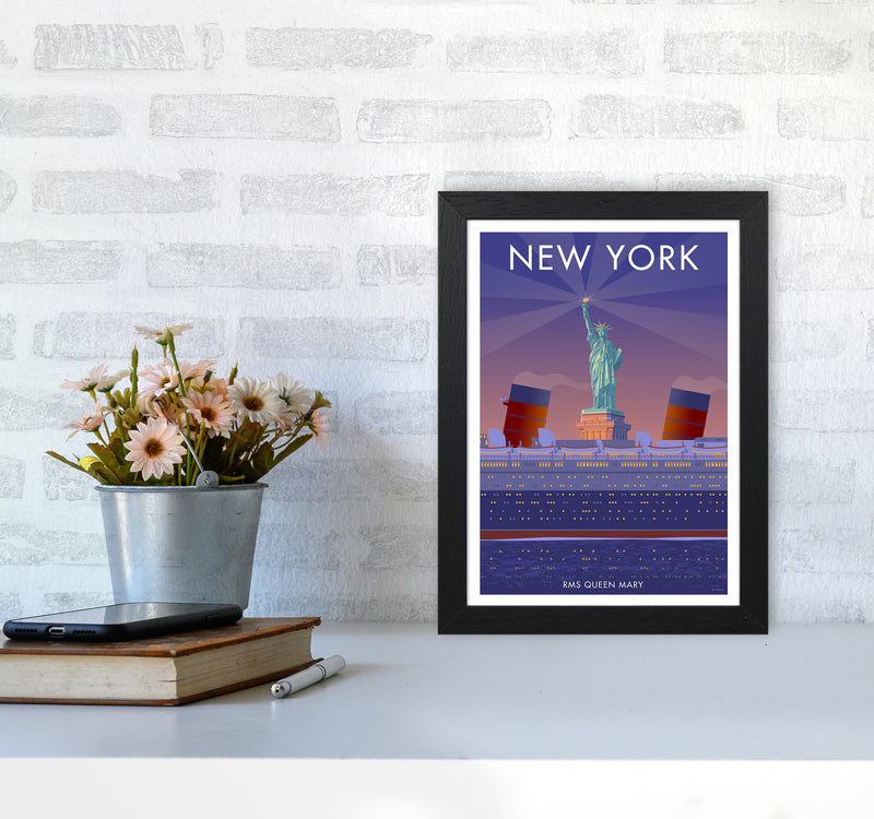 New York Travel Art Print By Stephen Millership A4 White Frame