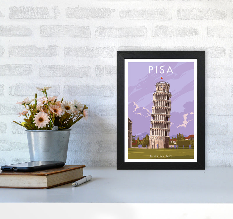 Pisa Travel Art Print By Stephen Millership A4 White Frame