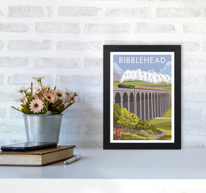 Ribblehead Travel Art Print By Stephen Millership A4 White Frame