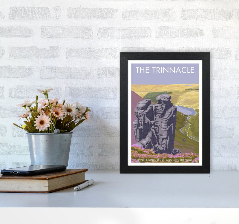 Saddleworth Trinnacle Travel Art Print By Stephen Millership A4 White Frame