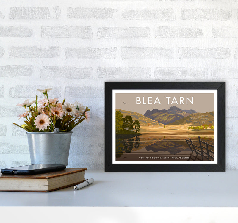 The Lakes Blea Tarn Travel Art Print By Stephen Millership A4 White Frame