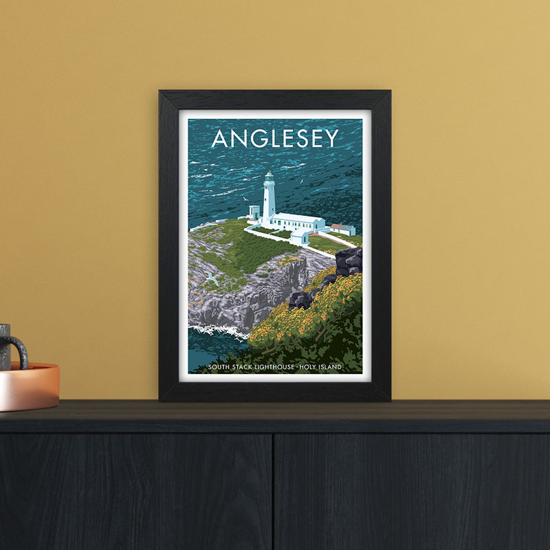Anglesey Art Print by Stephen Millership A4 White Frame