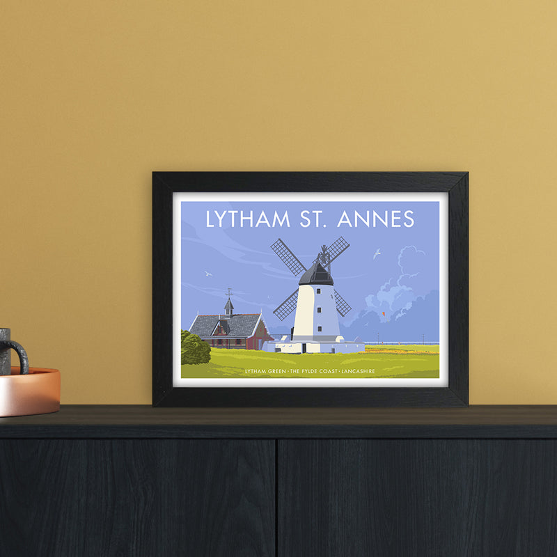 Lytham Windmill Art Print by Stephen Millership A4 White Frame