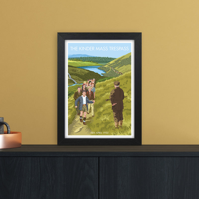 The Peak District Kinder Trespass Art Print by Stephen Millership A4 White Frame