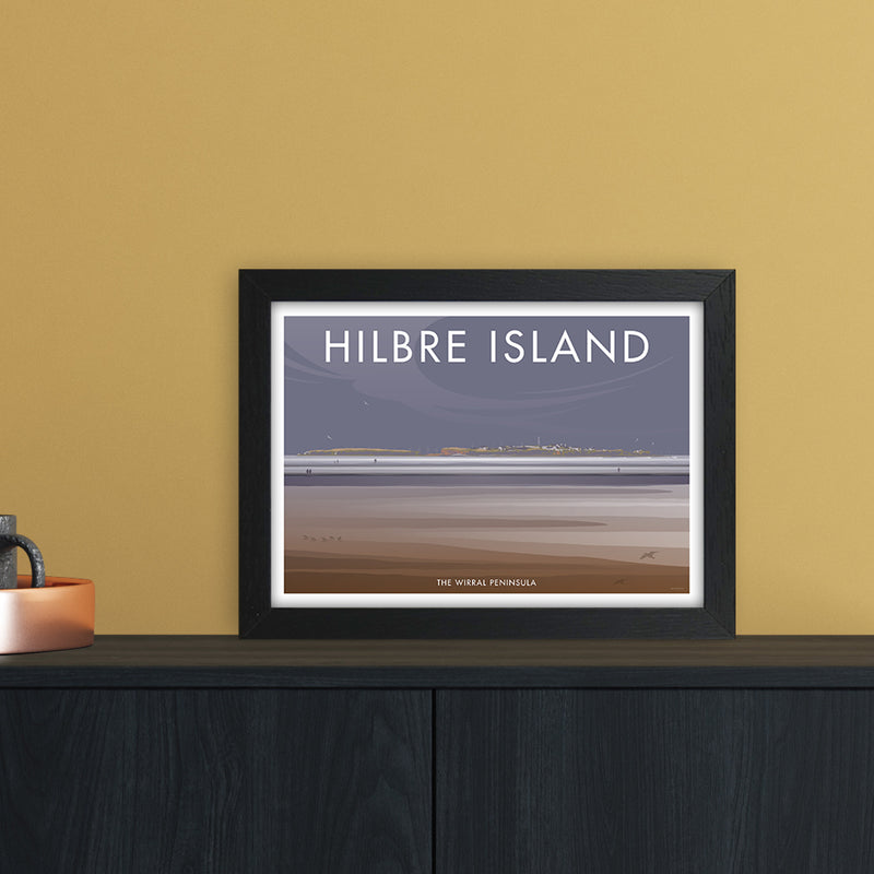 Wirral Hilbre Island Art Print by Stephen Millership A4 White Frame