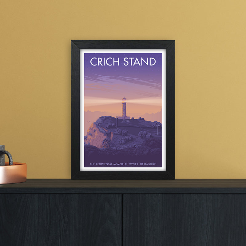 Derbyshire Crich Stand Art Print by Stephen Millership A4 White Frame