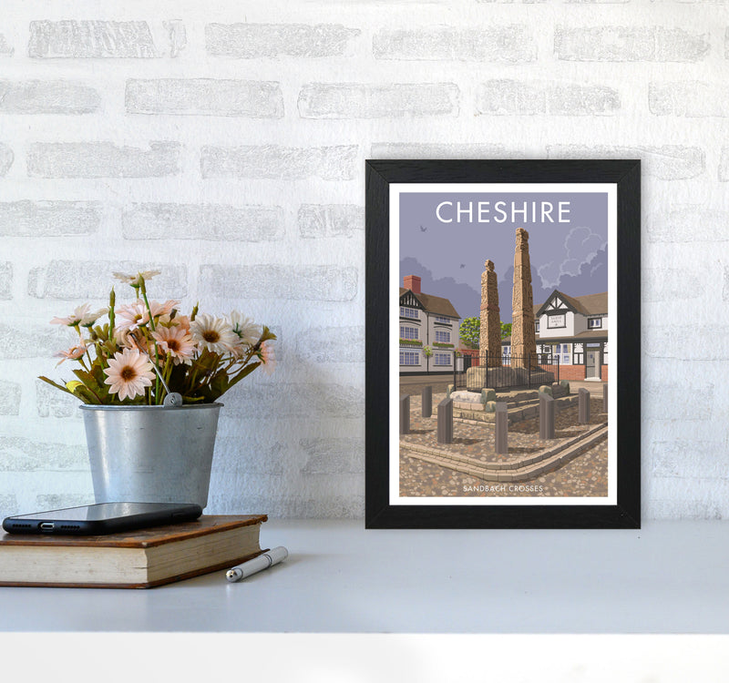 Cheshire Sandbach Travel Art Print by Stephen Millership A4 White Frame