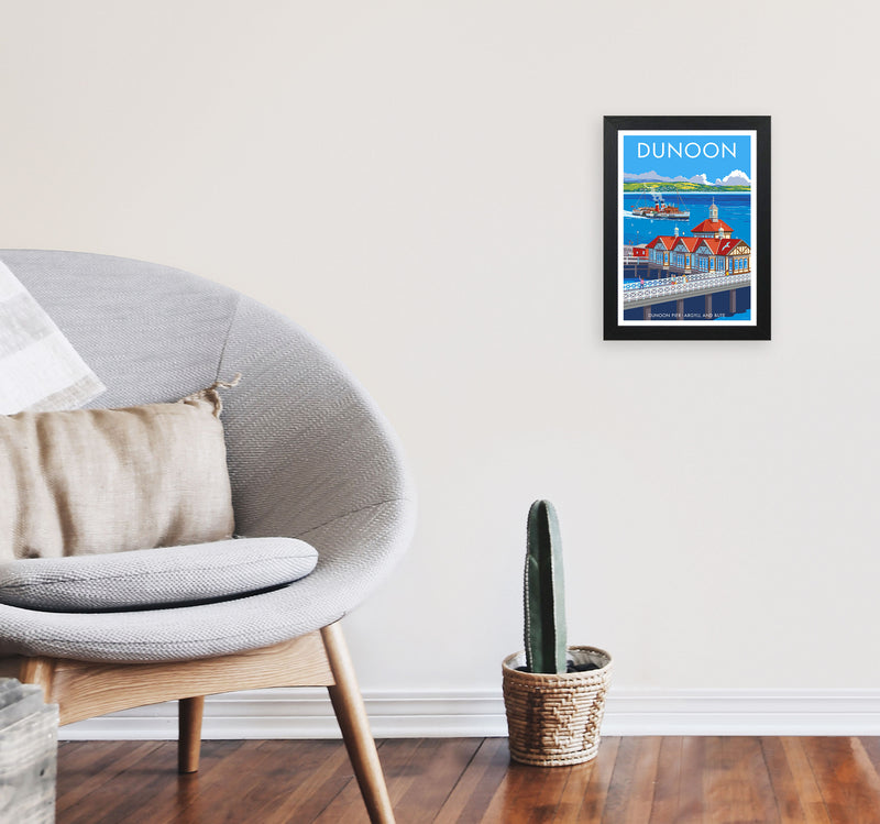 Dunoon Pier Framed Digital Art Print by Stephen Millership A4 White Frame