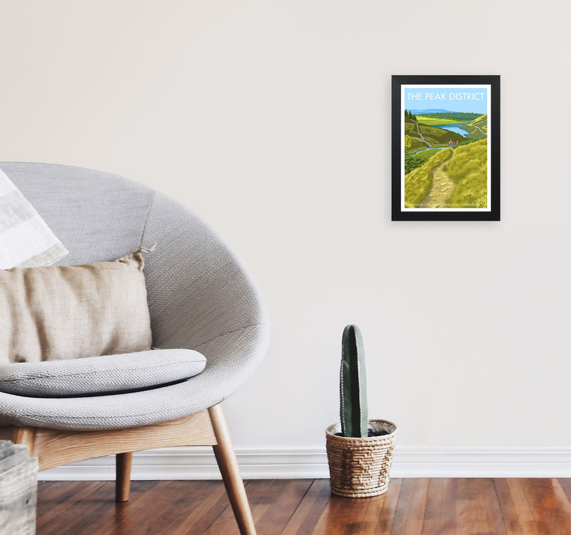 The Peak District Framed Digital Art Print by Stephen Millership A4 White Frame