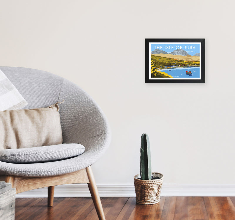 The Isle Of Jura Craighouse Art Print by Stephen Millership A4 White Frame