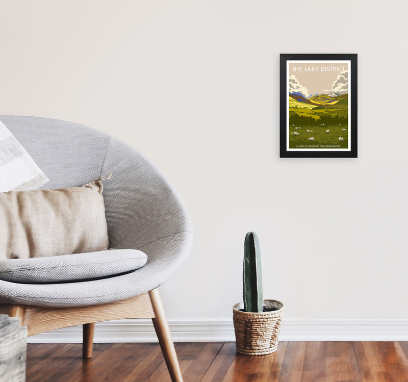 The Lake District Framed Digital Art Print by Stephen Millership A4 White Frame