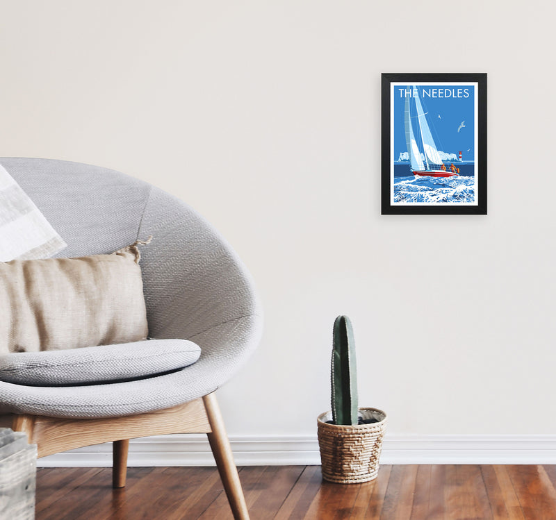 The Needles Art Print by Stephen Millership A4 White Frame