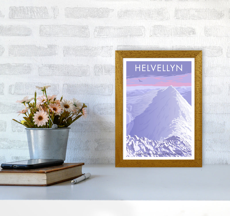 The Lakes Helvellyn Winter Travel Art Print By Stephen Millership A4 Print Only