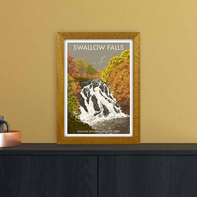 Wales Swallow Falls Art Print by Stephen Millership A4 Print Only