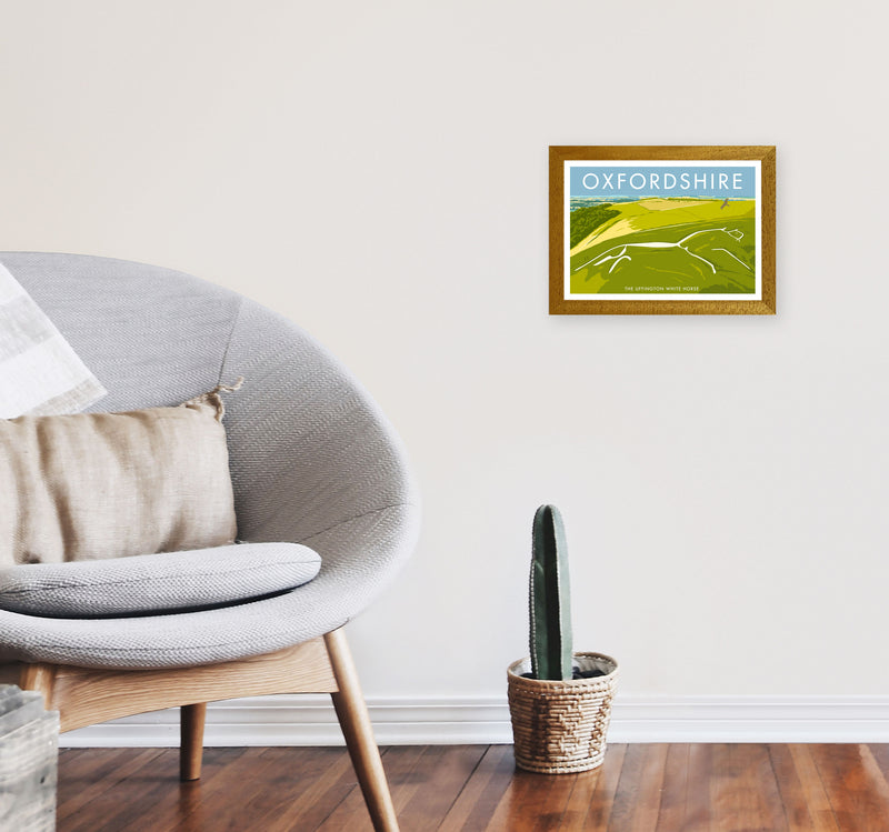 The Uffington White Horse Oxfordshire Art Print by Stephen Millership A4 Print Only