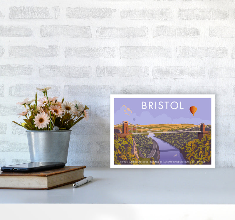 Bristol Clifton Travel Art Print By Stephen Millership A4 Black Frame