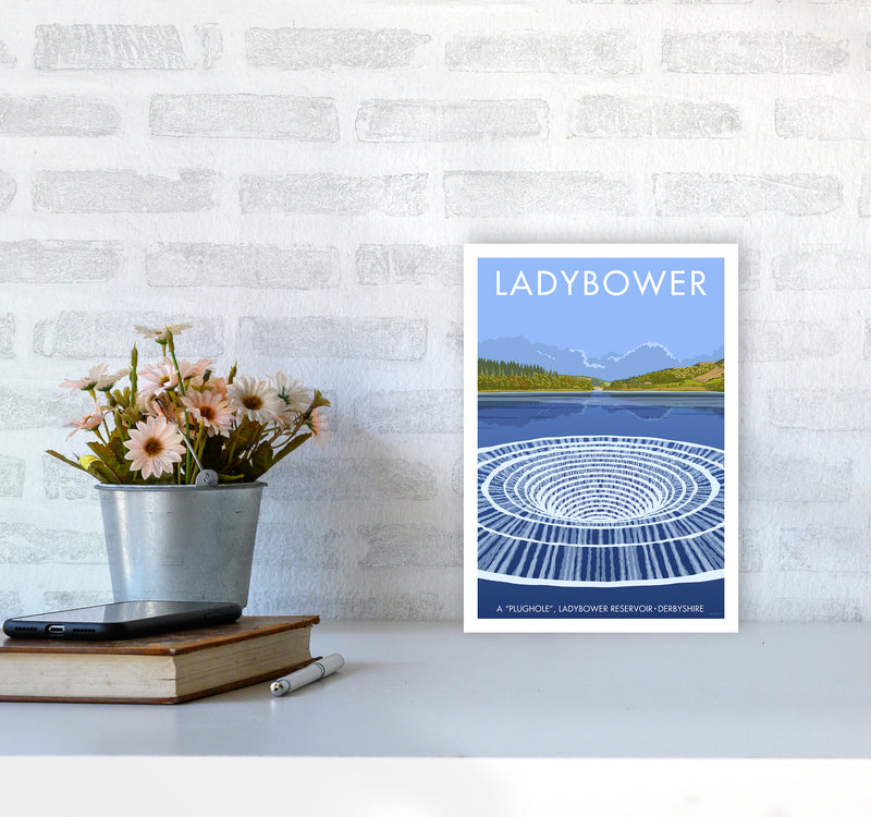 Derbyshire Ladybower Travel Art Print By Stephen Millership A4 Black Frame