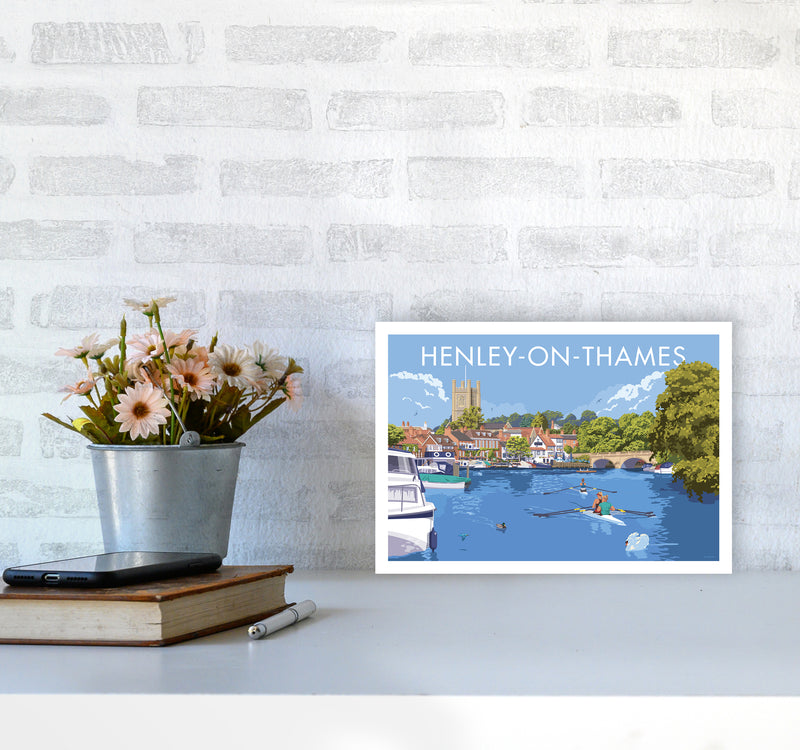 Henley On Thames Travel Art Print By Stephen Millership A4 Black Frame