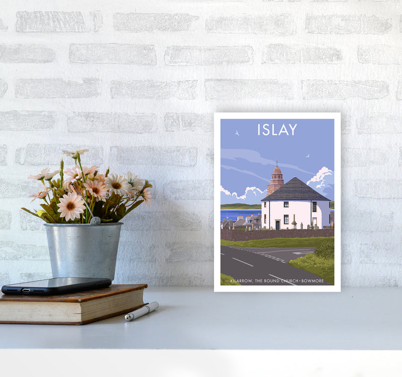 Islay Bowmore Travel Art Print By Stephen Millership A4 Black Frame
