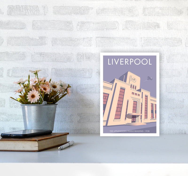 Liverpool Littlewoods Travel Art Print By Stephen Millership A4 Black Frame