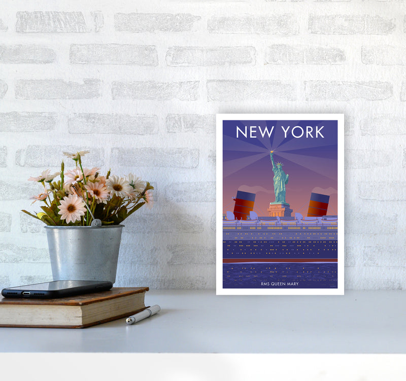 New York Travel Art Print By Stephen Millership A4 Black Frame