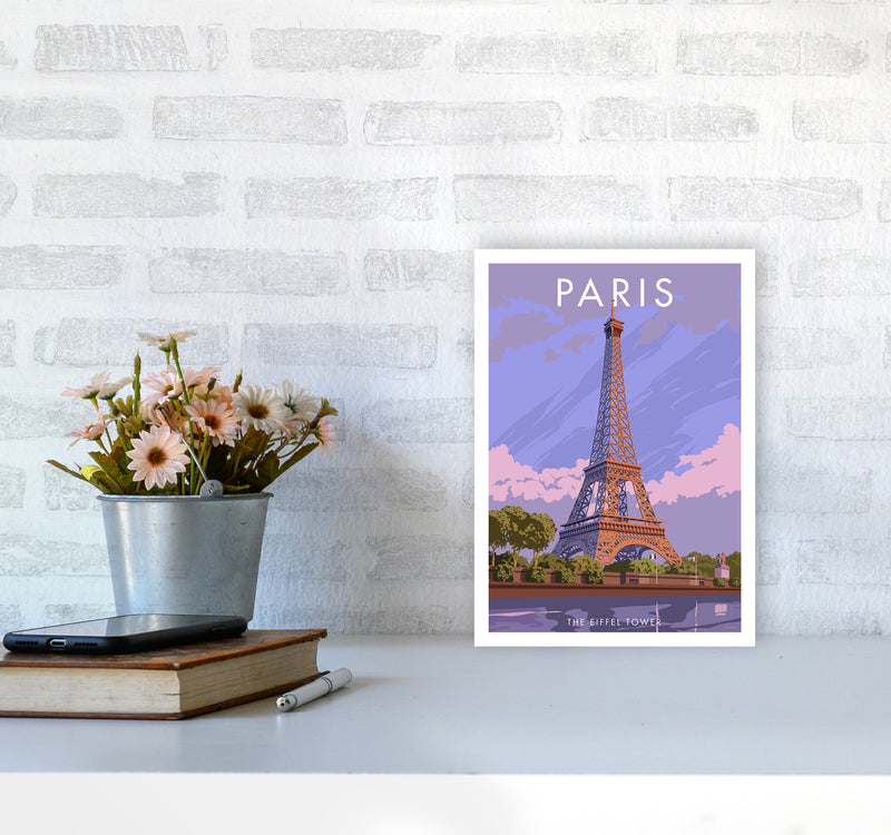 Paris Travel Art Print By Stephen Millership A4 Black Frame
