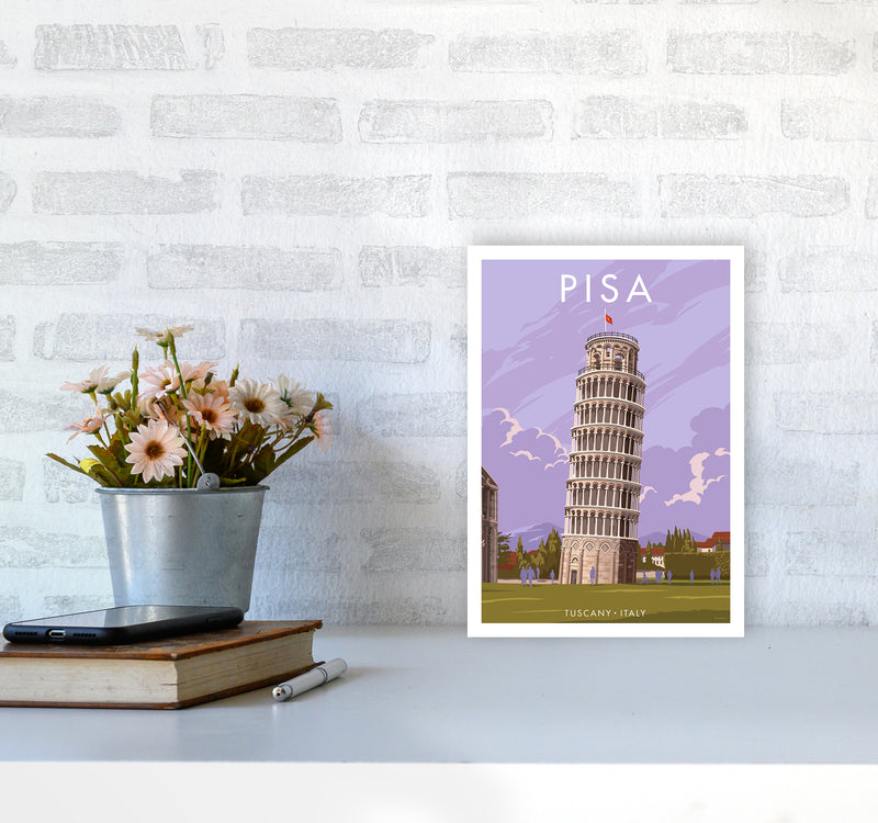 Pisa Travel Art Print By Stephen Millership A4 Black Frame
