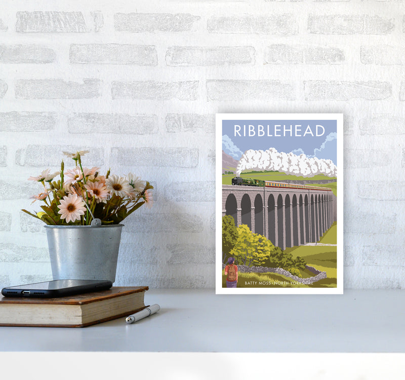 Ribblehead Travel Art Print By Stephen Millership A4 Black Frame