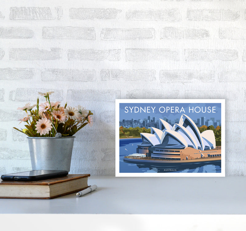 Sydney Opera House Travel Art Print By Stephen Millership A4 Black Frame
