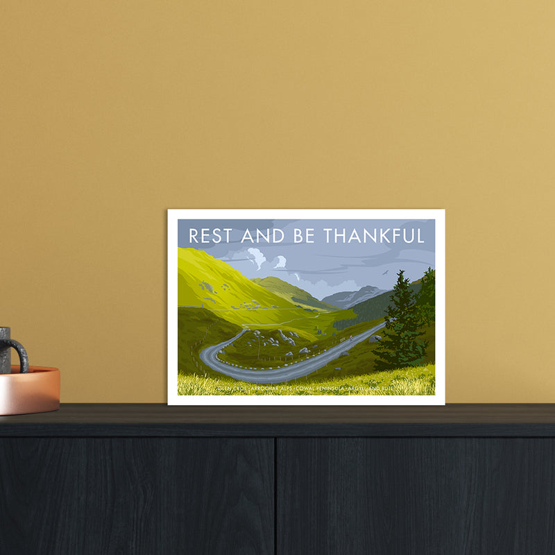 Scotland Rest And Be Thankful Art Print by Stephen Millership A4 Black Frame