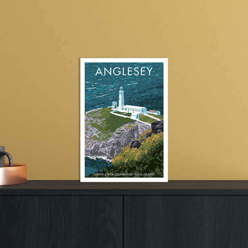 Anglesey Art Print by Stephen Millership A4 Black Frame