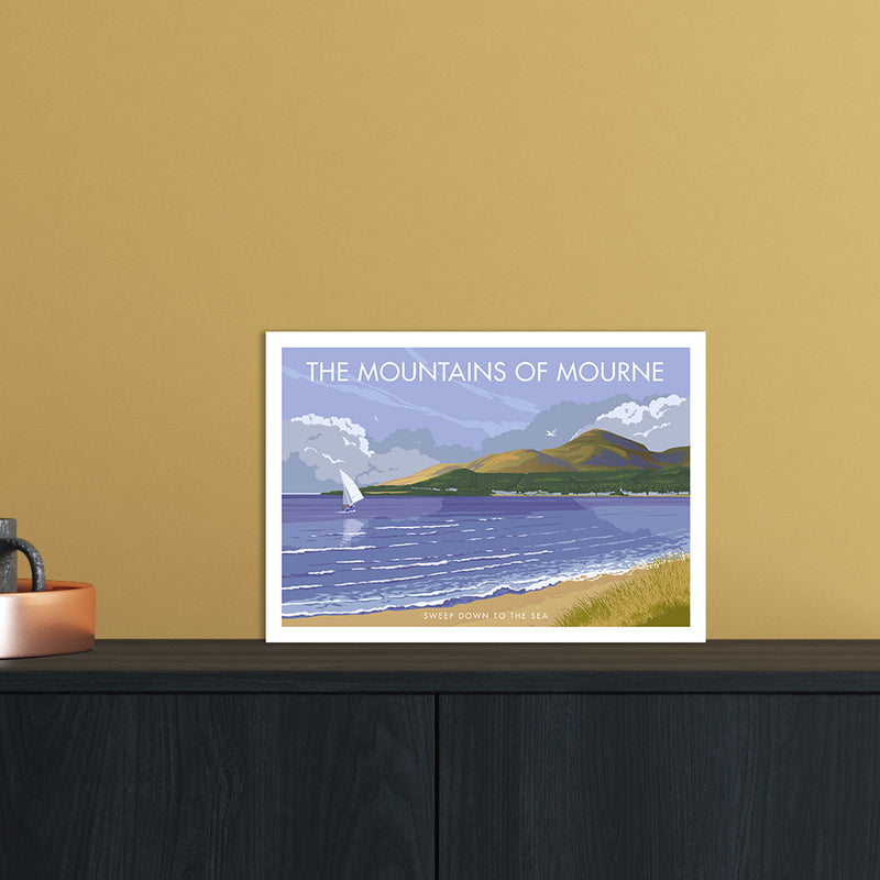 NI The Mountains Of Mourne Art Print by Stephen Millership A4 Black Frame