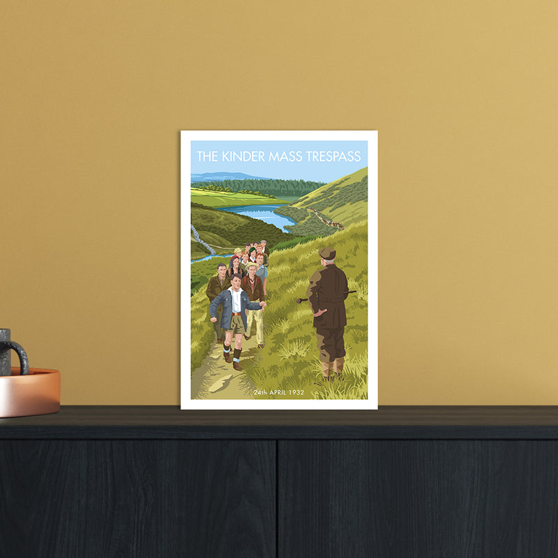 The Peak District Kinder Trespass Art Print by Stephen Millership A4 Black Frame