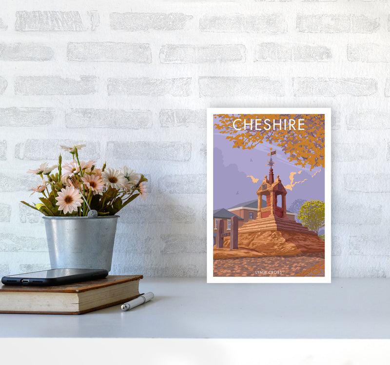 Cheshire Lymm Travel Art Print by Stephen Millership A4 Black Frame