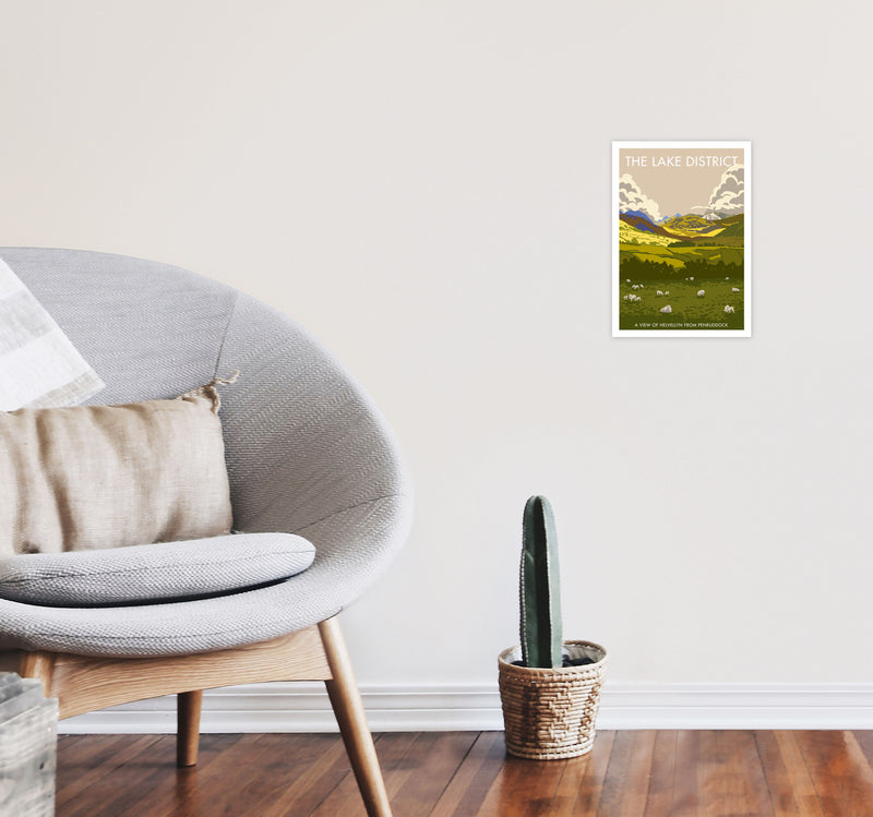 The Lake District Framed Digital Art Print by Stephen Millership A4 Black Frame
