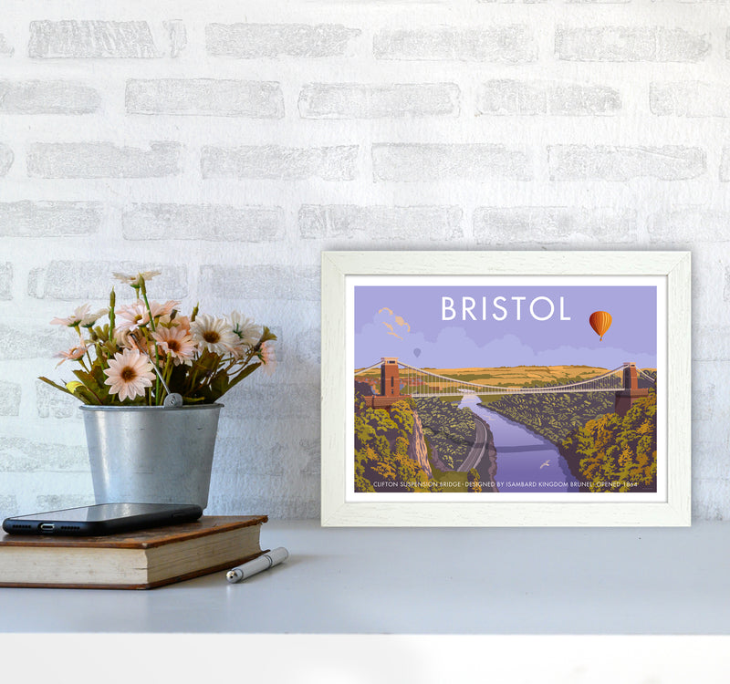 Bristol Clifton Travel Art Print By Stephen Millership A4 Oak Frame