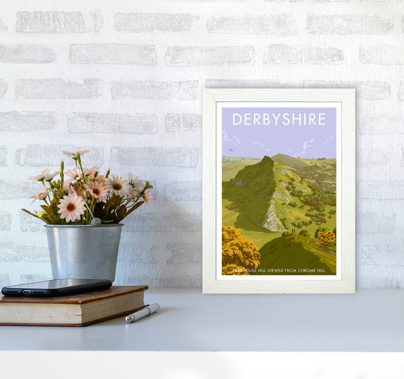 Derbyshire Chrome Hill Travel Art Print By Stephen Millership A4 Oak Frame